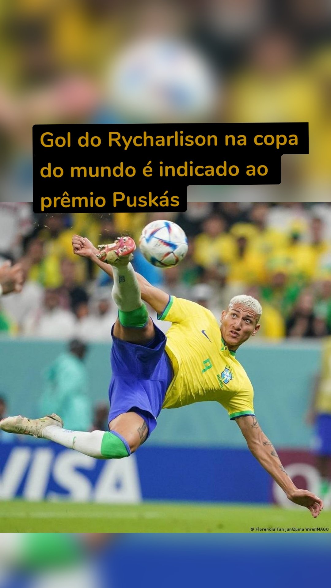Gol do Rycharlison na copa do mundo é indicado ao prêmio Puskás